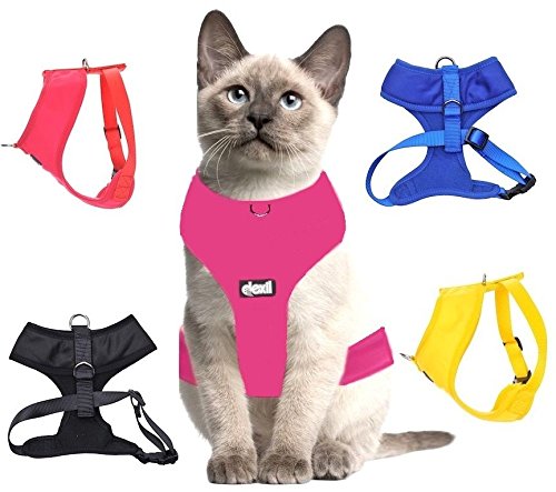 Dexil Luxury Cat Harness Padded and Water Resistant (Pink S-M) Small-Medium Candy Pink - PawsPlanet Australia