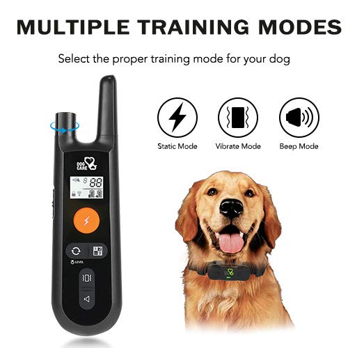 [Australia] - Dog Training Collar - Rechargeable Dog Shock Collar with Beep, Vibration and Shock Training Modes, Rainproof Training Collar, Long Remote Range, Adjustable Shock Levels Dog Training Set 