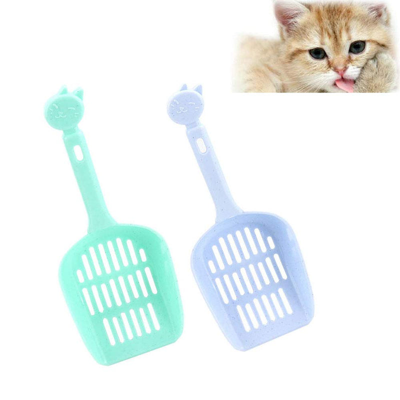 EIKLNN 4 Pieces Cat Litter Cleaning Tool, Plastic Pet Litter Scoops, Durable Cat Sand Sifter Shovel, Fit for Most Kind of Cat Poop and Litter (Random Color) - PawsPlanet Australia