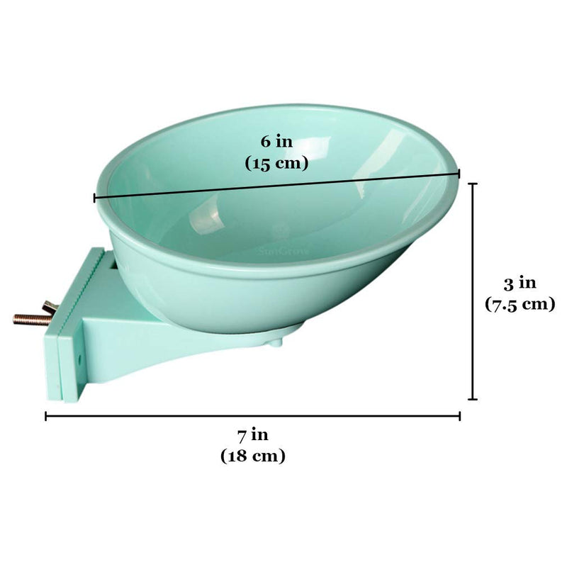 [Australia] - Lock Cage Bowl for Dogs, Cats, Birds and Rabbits, Ergonomic, Easy to Clean, Quick Secure Installation, Keep Floor Free and Clean from Food and Water, Must have for Pet Kennels, Teal Color, 1 pc 