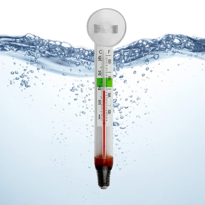 Glass Aquarium Thermometer with Safe Zone Section and Suction Cup – for Tropical Freshwater and Marine Saltwater Aquariums - PawsPlanet Australia
