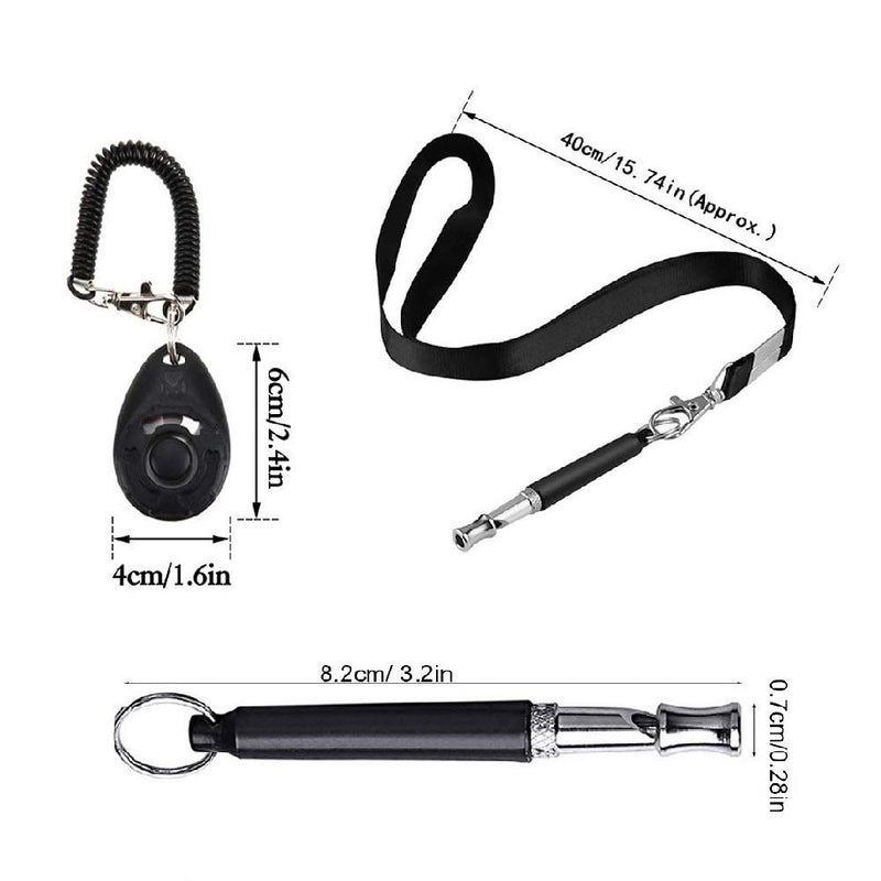 [Australia] - Joofanda 6 in 1 Dog Training Whistle Stop Barking 2 Professional Ultrasonic Whistle 2 Clickers with Wrist Strap with 2 Free Lanyard Straps 