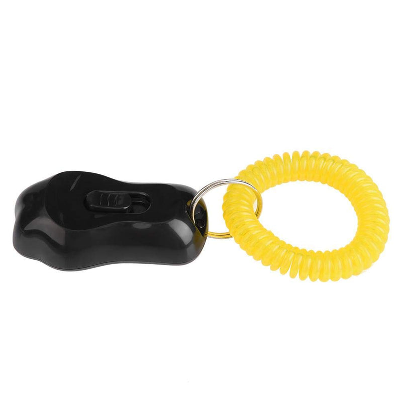 Pssopp Pet Training Clicker Adjustable 3 Gears Dog Training Clicker Paw Shaped with Wrist Strap for Cats Birds Horse Perfect for Behavioral Training (Black) Black - PawsPlanet Australia