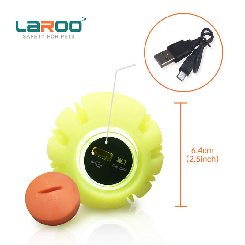 LaRoo LED Dog Ball, Dog Toys Silicon Glowing LED Dog Ball with USB Rechargeable Glow in the Dark Dog Ball Teeth Cleaner Training Ball for Dogs (Yellow) Yellow - PawsPlanet Australia