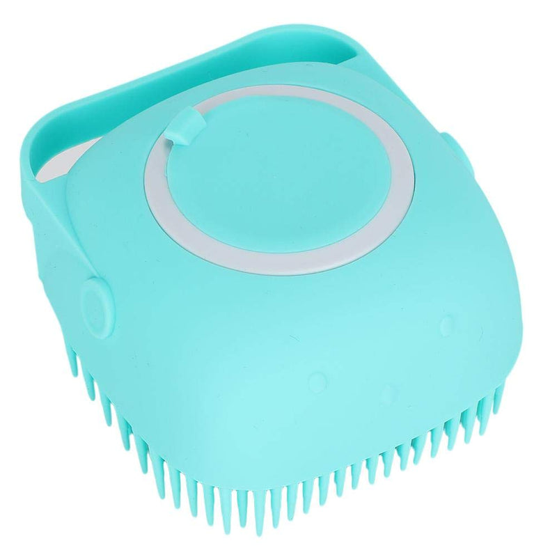 1pc Pet Grooming Brush Soft Dog Cat Massage Brush with Shampoo Container Dog Cat Shower Grooming Brush for Dogs and Cats with Short or Long Hair (Blue) - PawsPlanet Australia