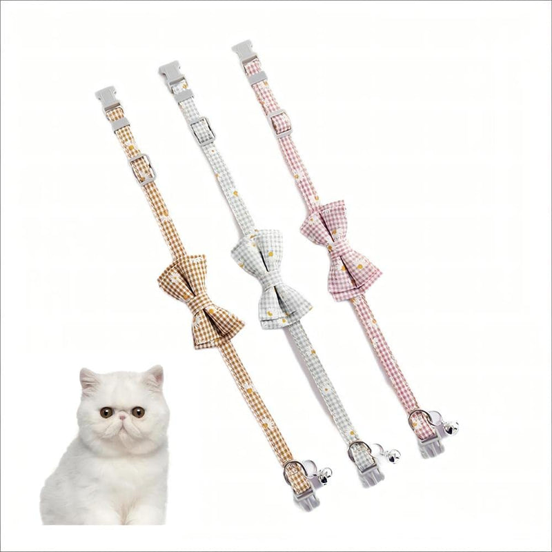 4 Pack Puppy Kitten Collars Breakaway Cat Collars with Bow Tie and Bell Dog Collar Personalized Cat Collars for Girl Cat Boy Cat Adjustable Cat Bow Tie - PawsPlanet Australia