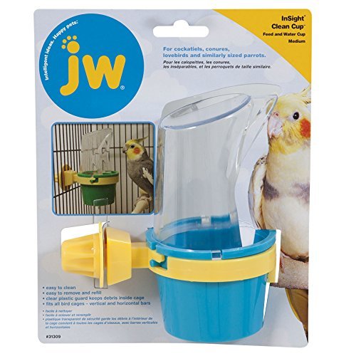 [Australia] - JW Pet Company Clean Cup Feeder and Water Cup Bird Accessory, Medium, Colors May Vary 