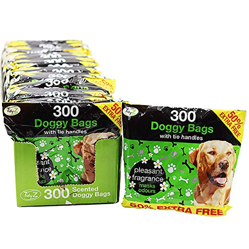 Tidyz 300 Doggy Bags with tie handles x4 Bundle - PawsPlanet Australia