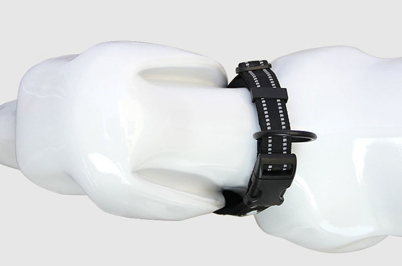 Penivo Breathable Strong Nylon Mesh Dog Collar With Night Safety Reflective Stripe, Comfortable Adjustable Padded Collar For Small/Medium/Large Dog, Black (XL (50-55cm)) - PawsPlanet Australia