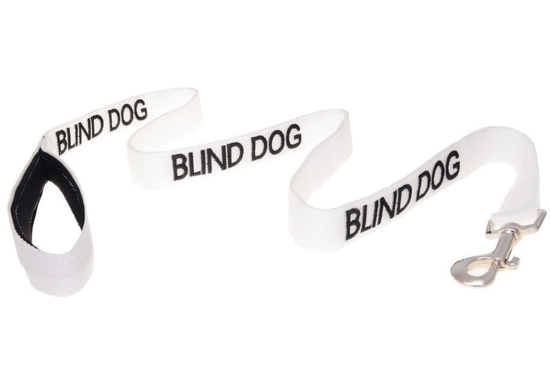 BLIND DOG (Dog Has Limited/No Sight) White Colour Coded 60cm 1.2m 1.8m Neoprene Padded Handle Dog Leads PREVENTS Accidents By Warning Others Of Your Dog In Advance (1.2m) Standard 1.2m/48inch Lead - PawsPlanet Australia