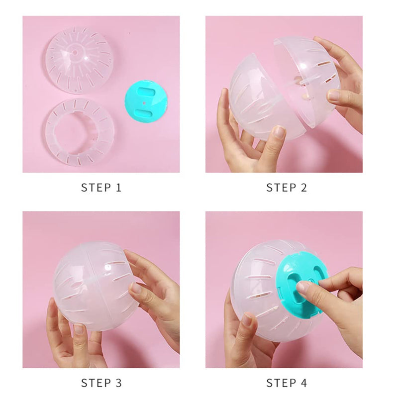 JVHLOV 14.5cm/5.71inch Quiet Hamster Toy Transparent, Hamster Run Ball, Running Ball for Hamsters & Mice, Rodent Toy for Running, Plastic - PawsPlanet Australia