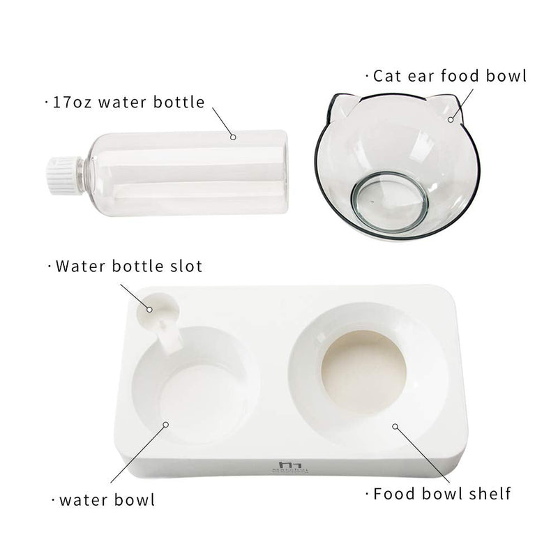 Marchul Tilted Cat Food Bowl Set, Raised Cat Bowls for Food and Water, Food Feeding Dishes for Cats and Puppies - PawsPlanet Australia