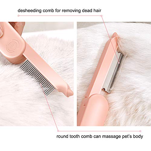 Luccalily Cat Brush for Shedding and Grooming, Dematting Comb for Dogs, Pet Deshedding Brushes for Short Long Matted Hair Pink - PawsPlanet Australia