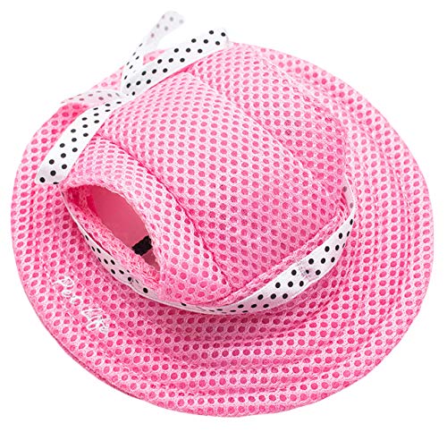 Pet Life 'Sea Spot Sun' Uv Protectant Adjustable Fashion Mesh Brimmed Dog Hat Cap Large Pink - PawsPlanet Australia