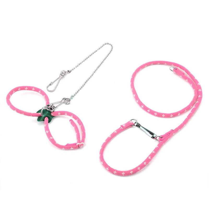 Hamster Harness, Adjustable Outdoor Training Lead Colorful Pull Rope Anti-Bite Chest Straps Vest Leash for Hamster Gerbil Rat Mouse Ferret Chinchilla Glider Squirrel[Pink] Dogs Pink - PawsPlanet Australia