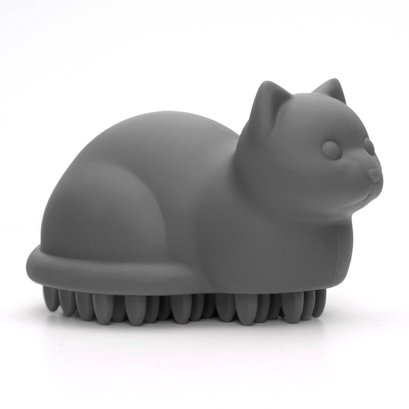 CKB LTD Meow Super Soft Silicone Cat Brush, Pet Brush with Ultra Soft Silicone Pins for Grooming Massage Bath Brush for Long and Short Scratches, Hair Removal Kitten Gray - PawsPlanet Australia