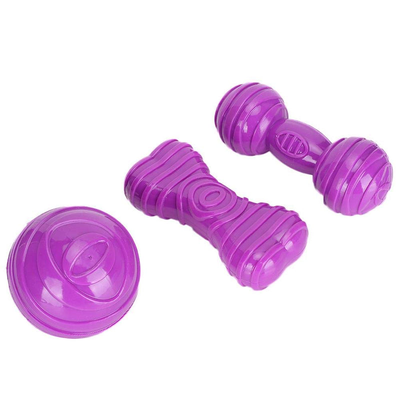 FILFEEL Dog Barbell Toy, Pet Ball Dog Barbell TPR Bone Grinding Teeth Chew Toy for Dog Training Interactive Toy(Purple) - PawsPlanet Australia