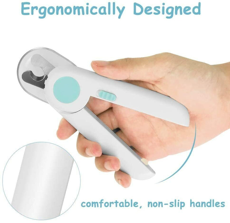 RCPLAGA Nail Clippers with LED Light for Dogs Cats, 2-in-1 Claw Scissors and Dog Nail Grinder with Nail File and Splash-Proof Guard for Medium Small Pets Blue - PawsPlanet Australia