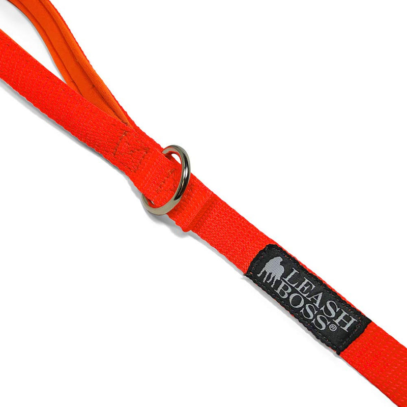 [Australia] - Leashboss 10 and 15 Foot Dog Leash - 3/4 Inch Nylon with Padded Handle - Training, Walking, Camping Lead for Medium and Large Dogs Orange 