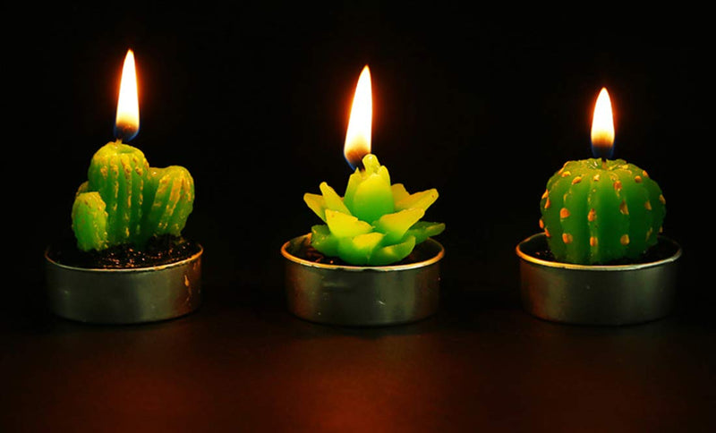 Lawei 18 Pack Cactus Tealight Candles - Handmade Delicate Succulent Mini Plants Candles - Perfect for Home Decor Candles Festival Wedding Props and House-Warming Party - PawsPlanet Australia