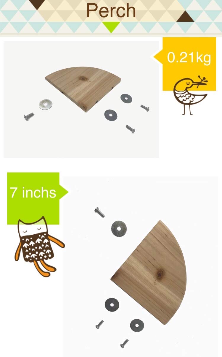 NAPURAL Wood Perch Bird Platform, Cage Accessories for Small Anminals Rat Hamster Gerbil Rat Mouse Lovebird Finches Conure Budgie Exercise Toy (7 inches) - PawsPlanet Australia