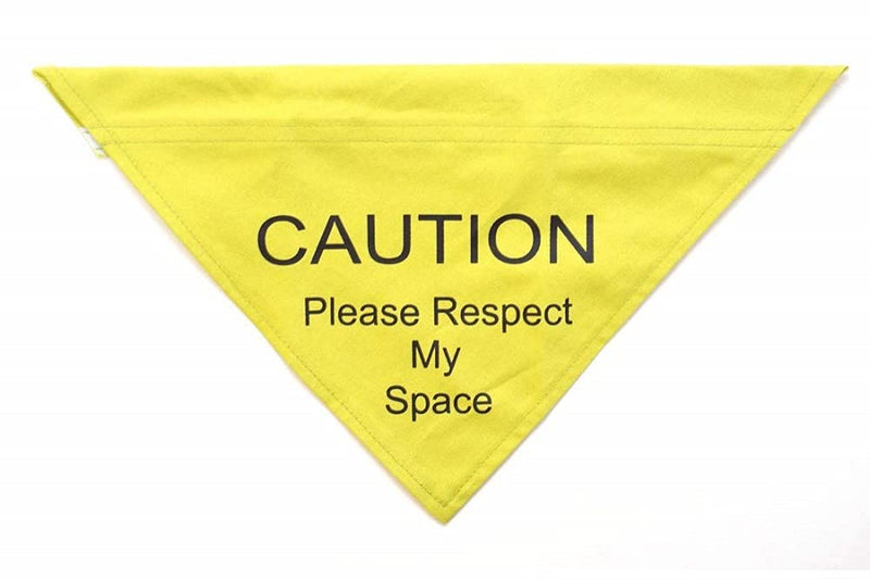 Ancol Respect My Space Warning Bandana for Dog, Small/Medium, Yellow & Bungee Shock, 37 cm + Bungee Shock, 37 cm - PawsPlanet Australia