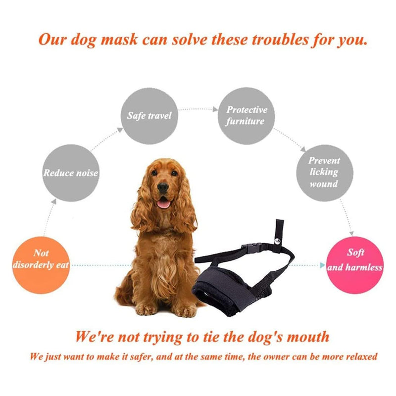 CRLLDPM Dog Muzzle Prevents Biting and Eating Barking and Chewing Nylon Muzzle for Small Medium Dogs with Breathable Mesh Soft Dog Mouth Guard with Adjustable Loop (S) - PawsPlanet Australia