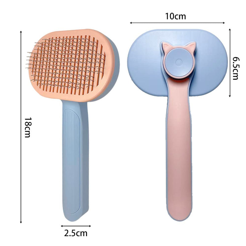 Cat brush, self-cleaning pet brush, for long hair and short hair, removing loose fur and dirt - PawsPlanet Australia
