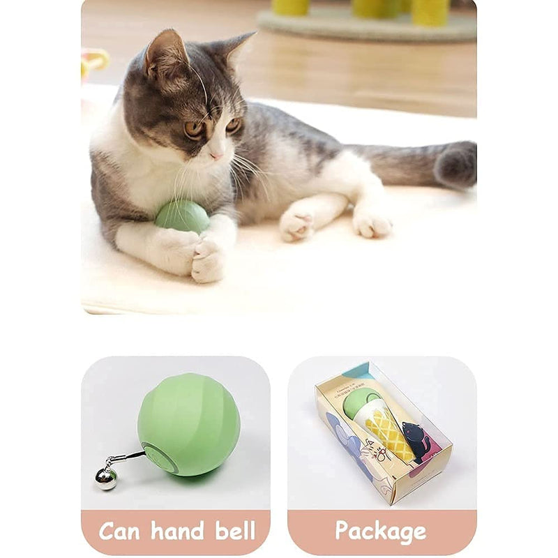 Cheerble Ice Cream Ball Smart Automatic Interactive Ball Auto Rolling Cat Toy for Kittens Home Alone Blue - PawsPlanet Australia