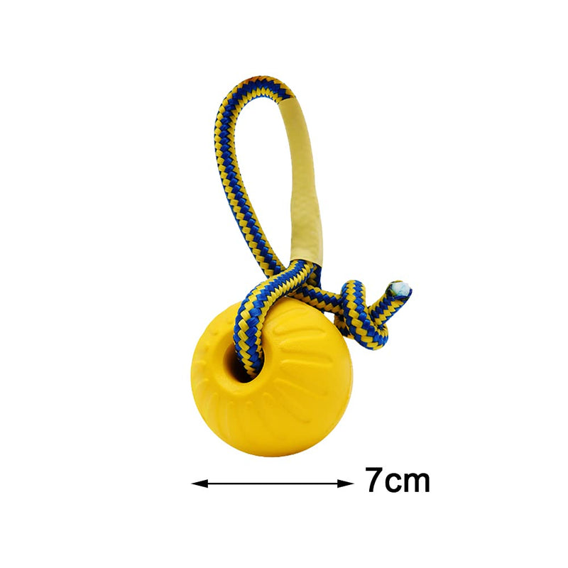 Dog Rope Ball, Ball on a Rope Dog Toy Natural Elastic Rubber Dogs Balls Chew Toys for Small Dogs,Suitable For Teeth and Gums（7cm） - PawsPlanet Australia