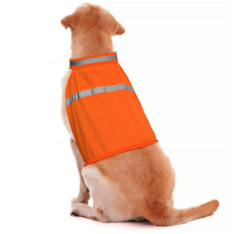 BSEEN Reflective Dog Vest High Visible Dog Jacket with Adjustable Strap & Lightweight Material Protects Your Dog Safe from Cars & Hunting Medium[Neck:16.5-18.9”,Chest:22.8-25.9”,Lenght:12] Orange - PawsPlanet Australia