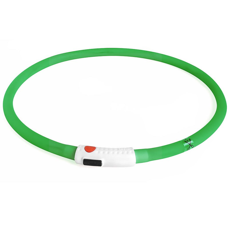 [Australia] - HiGuard LED Dog Collar, USB Rechargeable Glowing Pet Safety Collars, Adjustable Water-Resistant Flashing Light Up Necklace Collar Make Your Dogs High Visible & Safe in the Dark (1Pack-Green) 