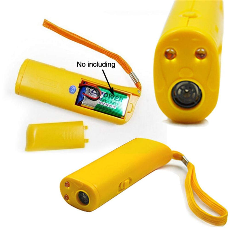 AILOVA Pet Training Device,3 in 1Handheld Ultrasonic Dog Training Repeller w/LED Flashlight Anti-barking Stop Bark Deterrents Dogs (Yellow) - PawsPlanet Australia