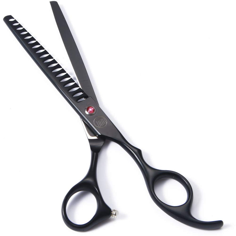 Moontay Professional Dog Grooming Scissors Set, 7 Inch/8 Inch Pet Grooming Scissors Chunkers Shears for Dog, Curved Dog Grooming Scissors, Thinning Shears for Dog with Grooming Comb 7 Inch (Pack of 5) Black - PawsPlanet Australia