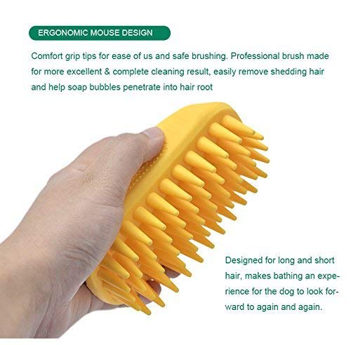 Okared 2 Pack Pet Shampoo Brush for Pets Dogs Cats, Anti-skid Rubber Dog Cat Pet Mouse Grooming Shower Bath Brush Massage Comb - PawsPlanet Australia