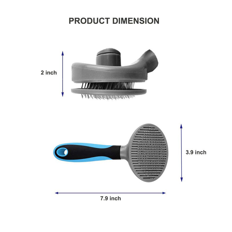 Petderland Pets Dog & Cat Grooming Brush, Pin Bristles Brush for Long & Short Haired Pet，Grooming Tool, Shedding Tool, Removes Mats, Tangles and Shedding Hair Blue&Grey - PawsPlanet Australia