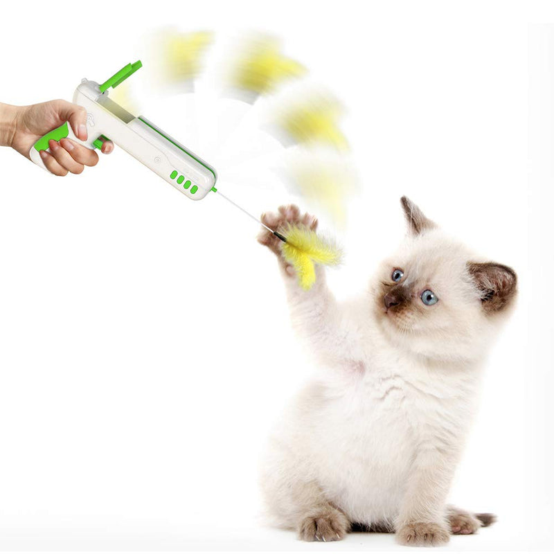 Cat Toy Gun - Funny Kitty Toy with Replaceable Feathers and Balls,Interactive Cat Toys for Indoor Kitten - PawsPlanet Australia