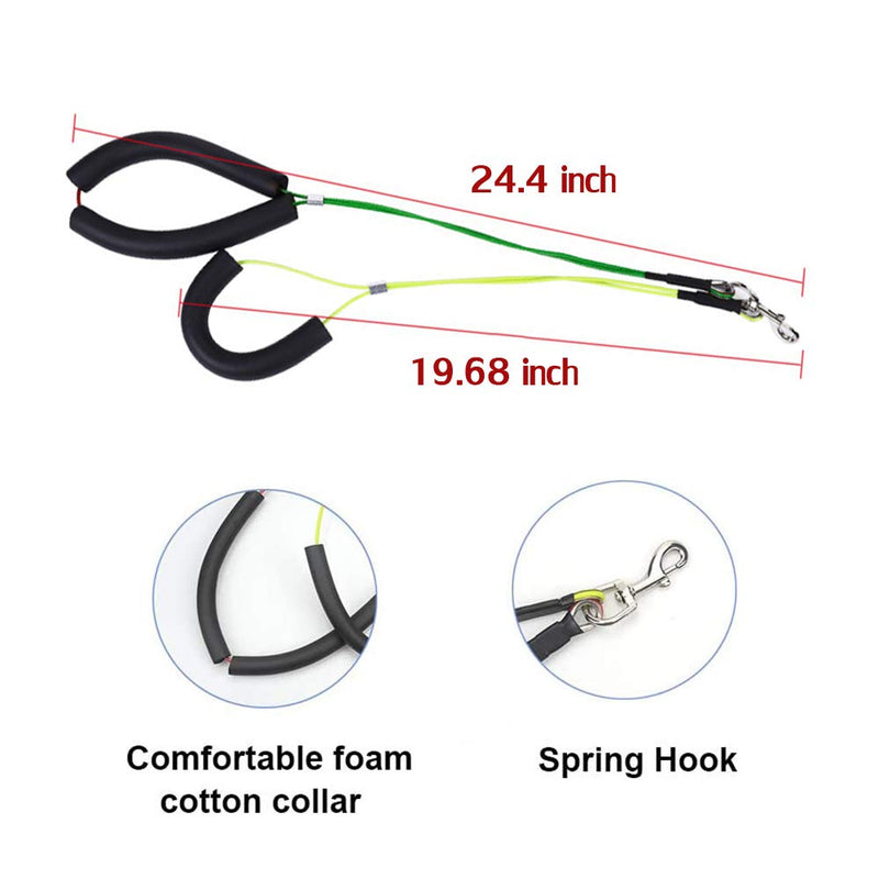 L7HWDP Dog Grooming Double Steel Wire Table Rope Adjustable Pet Grooming Leash Neck and Haunch Holder Dog Grooming Loop Set for Small Medium dogs (yellow+green) yellow+green - PawsPlanet Australia
