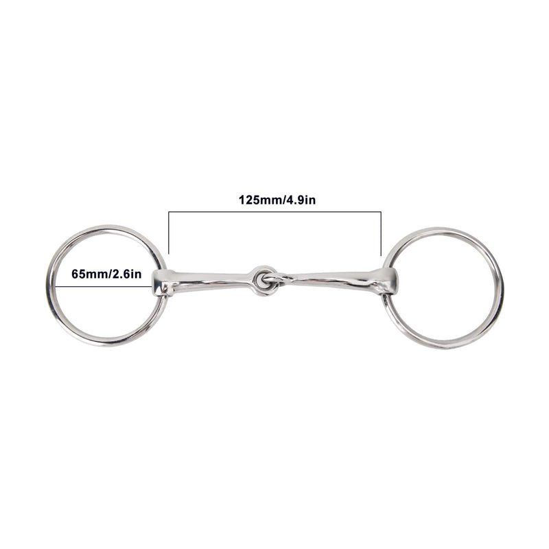 Stainless Steel Snaffle Bit Horse Ring Hollow Jointed Mouth Loose O Ring Horse Bit for Equestrian Supplies - PawsPlanet Australia