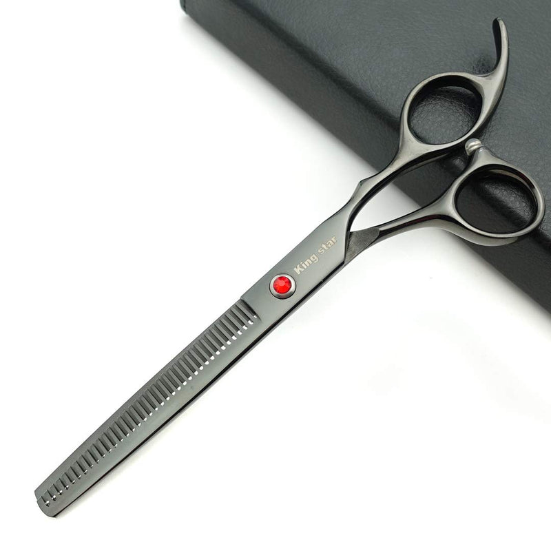 Kingstar Professional Pet Grooming Scissors Set Straight Scissors Thinning Scissors Curved Scissors with Comb case Comb 7 inches 7 inches Titatium-black set - PawsPlanet Australia