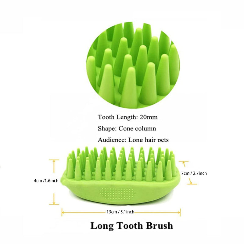 Dog Bath Brush,Pet Silicone Shampoo Brush,Cat Dog Shampoo Brush,Dog Bath Grooming Brush ,Dog Shampoo Brush with Soft Rubber Bristles Gently Massages Skin,Shower Bath Brush Massage Comb Green - PawsPlanet Australia