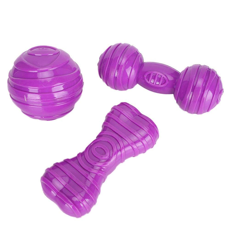 FILFEEL Dog Barbell Toy, Pet Ball Dog Barbell TPR Bone Grinding Teeth Chew Toy for Dog Training Interactive Toy(Purple) - PawsPlanet Australia