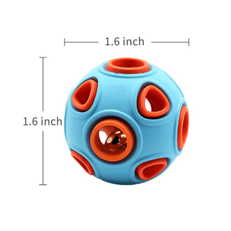 WishLotus Dog Ball, Dog Interactive Toy with Ring Bell Toys Dog Rubber Balls Bouncy Ball Pet Game Puzzle Ball to Increase IQ Search & Catch Bite Resistant Toy For Pet Chew Toy (S, Blue + orange) S - PawsPlanet Australia