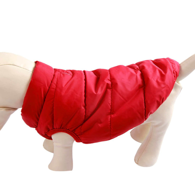 JoyDaog 2 Layers Fleece Lined Super Warm Dog Jacket for Winter Cold Weather,Extra Soft Puppy Vest Windproof Doggie Coat,Red M Red - PawsPlanet Australia