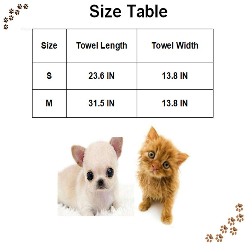 AblePet Dog Cat Pet Bath Towel Super Absorbent Quick Drying Chenille Towel, with Triangle Hand Pockets Machine Washable S Lake Blue - PawsPlanet Australia