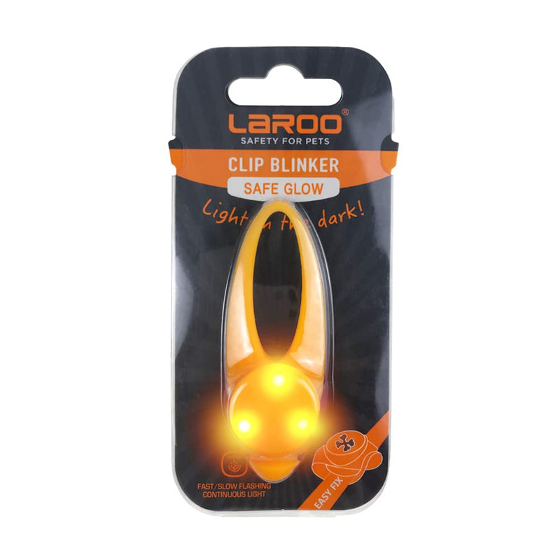 LaRoo Safety LED-Flashing Light for Dogs, Cats, LED-Light Pendant Keyring, Clip on Dog Collar Charms Blinker Light Waterproof Safety Light for Walking the Dog and Outdoor Sports Silicon orange - PawsPlanet Australia