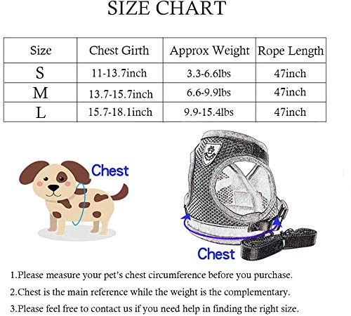 Deggodech Soft Breathable Dogs Vest Harness Reflective Dog Harness and Leash Set Adjustable Cat Walking Harness and lead Set Escape Proof for kitten Cat Dog (S, Black) S - PawsPlanet Australia