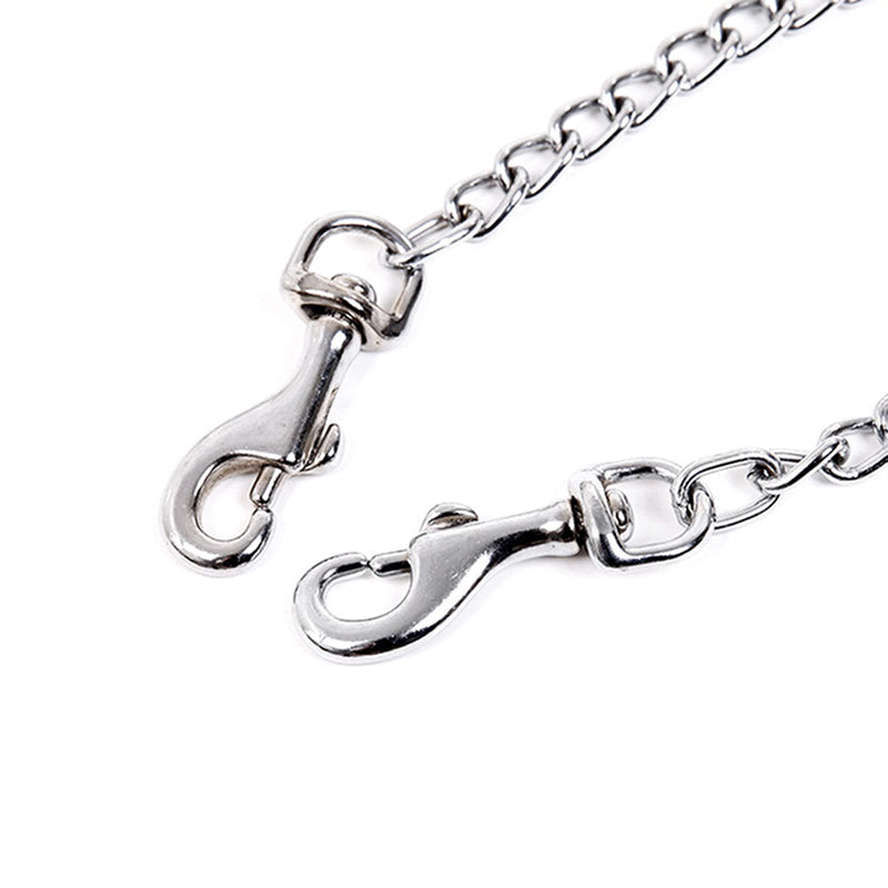 LERTREEUK Double Dog Lead Stainless Steel 2 Way Chain Double Dog Clutch Double Lead (70cm) 70cm - PawsPlanet Australia