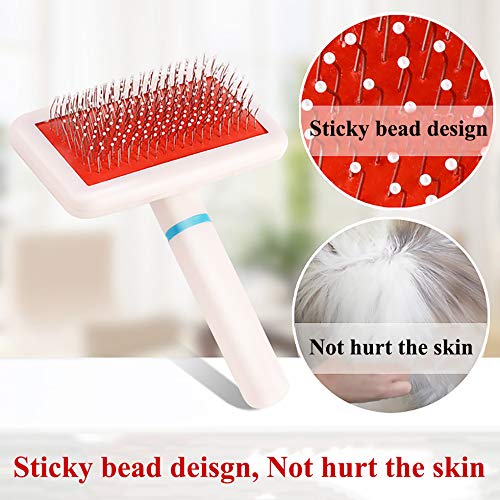 [Australia] - SiNetGuy Pet Cleaning Slicker Brush Stainless Steel Deshedding and Dematting Clean and Convenient Pet Grooming Brush Easily Remove Hair from Your Dog/Cat 