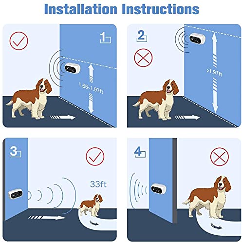 Queenmew Ultrasonic Dog Barking Deterrent Devices, Pet Gentle Anti Barking Device, Rechargeable Stop Dog Barking Device, Dog Behavior Training Tool of 50 Ft Effective Control Range, Safe & Humane White01 - PawsPlanet Australia